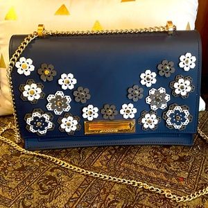 Zac Posen Earthette Floral Leather Shoulder Bag